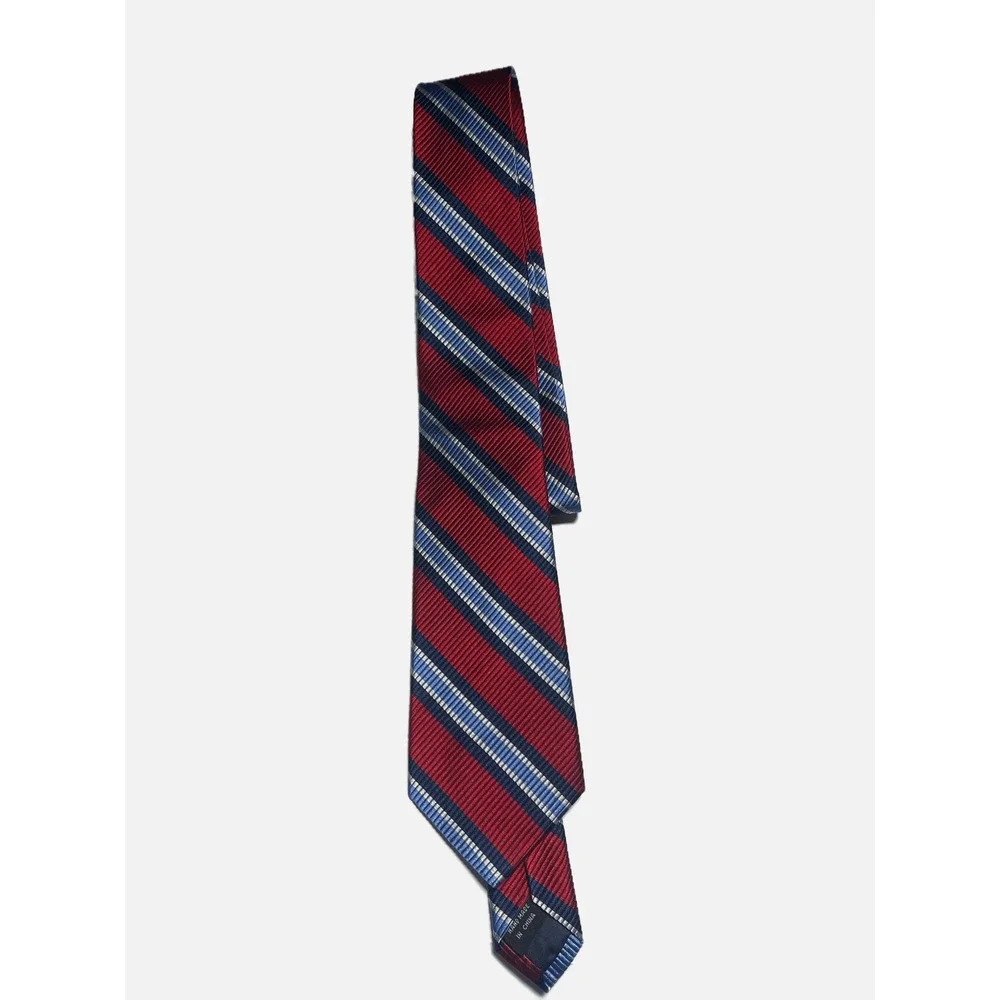 Talbots Kids Necktie Boys One Size Red Blue‎ Striped Prep Formal Classic Tie